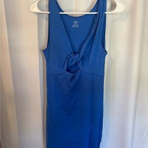 Aerie Blue Front Twist Sleeveless Dress